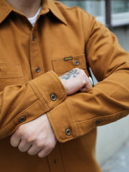 Iron Heart 13oz Oxford Cloth Work Overshirt – Camel (IHSH-423-CAM)