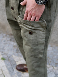 Fleurs de Bagne The "Submariner" Pant - Ripstop Khaki