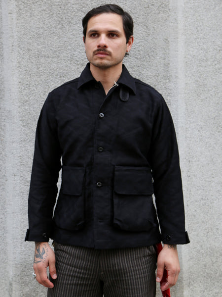 Samurai Jeans Jagged Deck Cloth Jacket – Black (SJCJK25-SP)