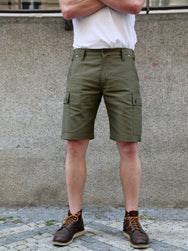 Iron Heart IH-726-OLV 7.4oz Cotton Whipcord Camp Shorts - Olive