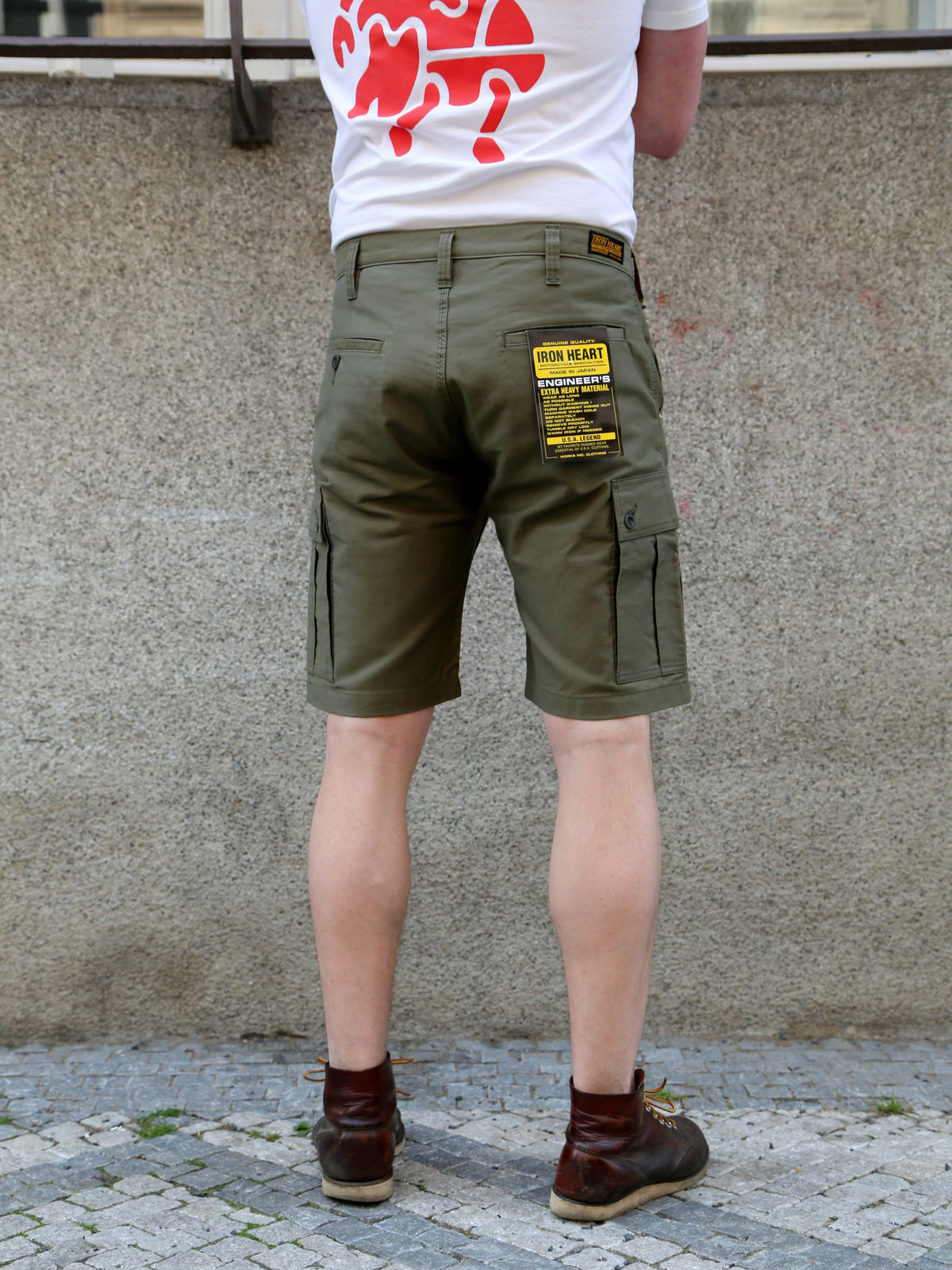 Iron Heart IH-726-OLV 7.4oz Cotton Whipcord Camp Shorts - Olive