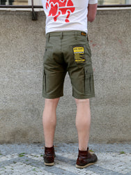 Iron Heart IH-726-OLV 7.4oz Cotton Whipcord Camp Shorts - Olive