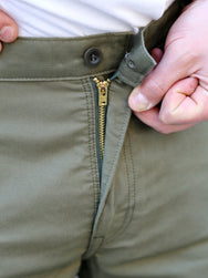 Iron Heart IH-726-OLV 7.4oz Cotton Whipcord Camp Shorts - Olive