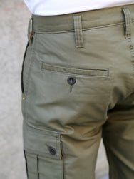 Iron Heart IH-726-OLV 7.4oz Cotton Whipcord Camp Shorts - Olive