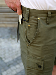 Iron Heart IH-726-OLV 7.4oz Cotton Whipcord Camp Shorts - Olive