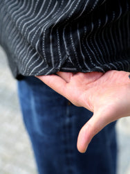 Black Sign Antique Cloth Band Collar Immigrant Shirt – Sumi Black (BSFL-25107)