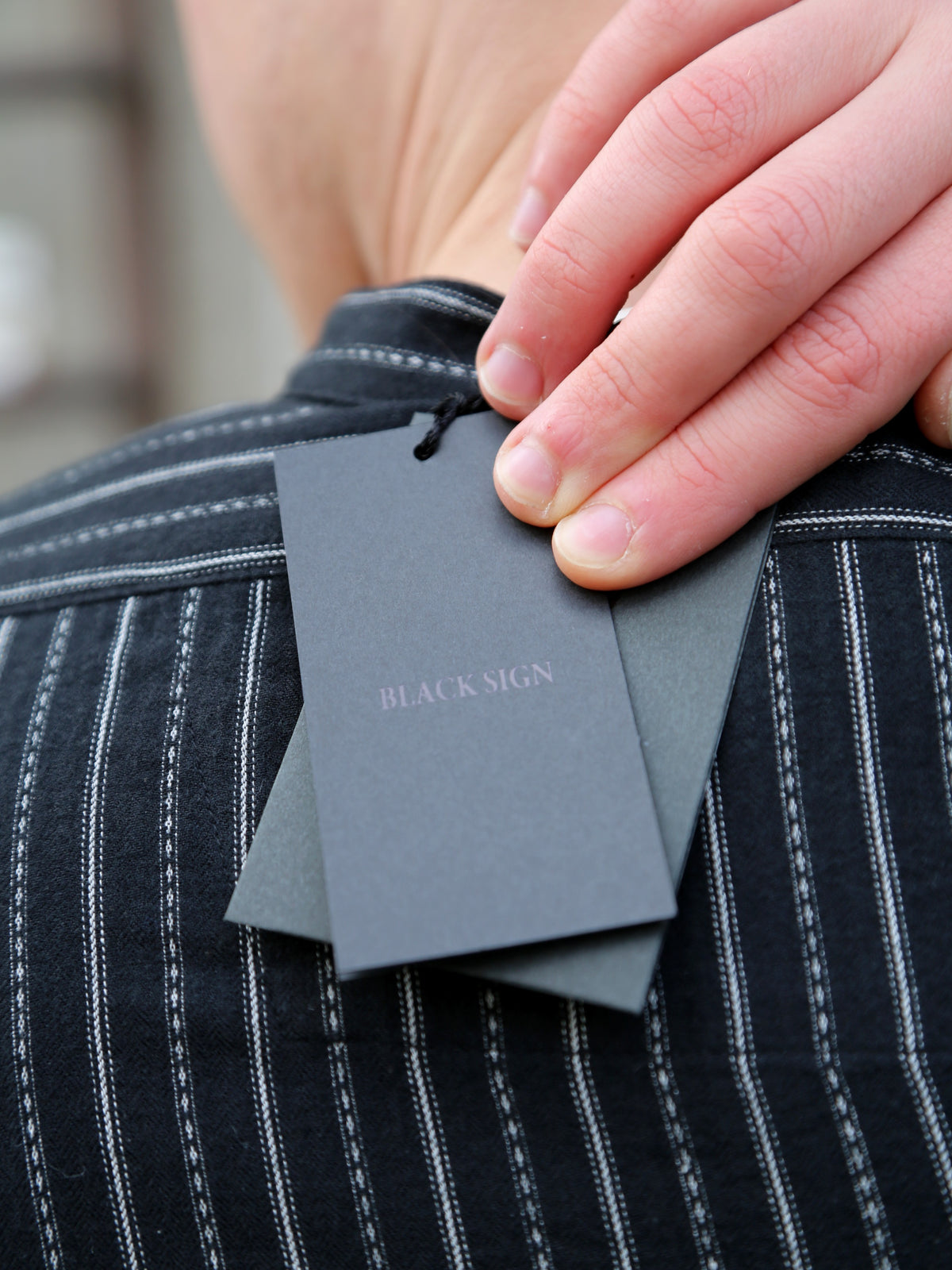 Black Sign Antique Cloth Band Collar Immigrant Shirt – Sumi Black (BSFL-25107)