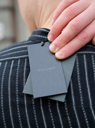 Black Sign Antique Cloth Band Collar Immigrant Shirt – Sumi Black (BSFL-25107)