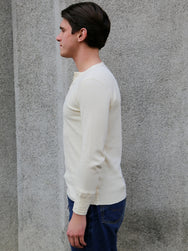 Gladhand Waffle Henley LS Teeshirt – White (GH-11)