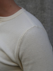 Gladhand Waffle Henley LS Teeshirt – White (GH-11)