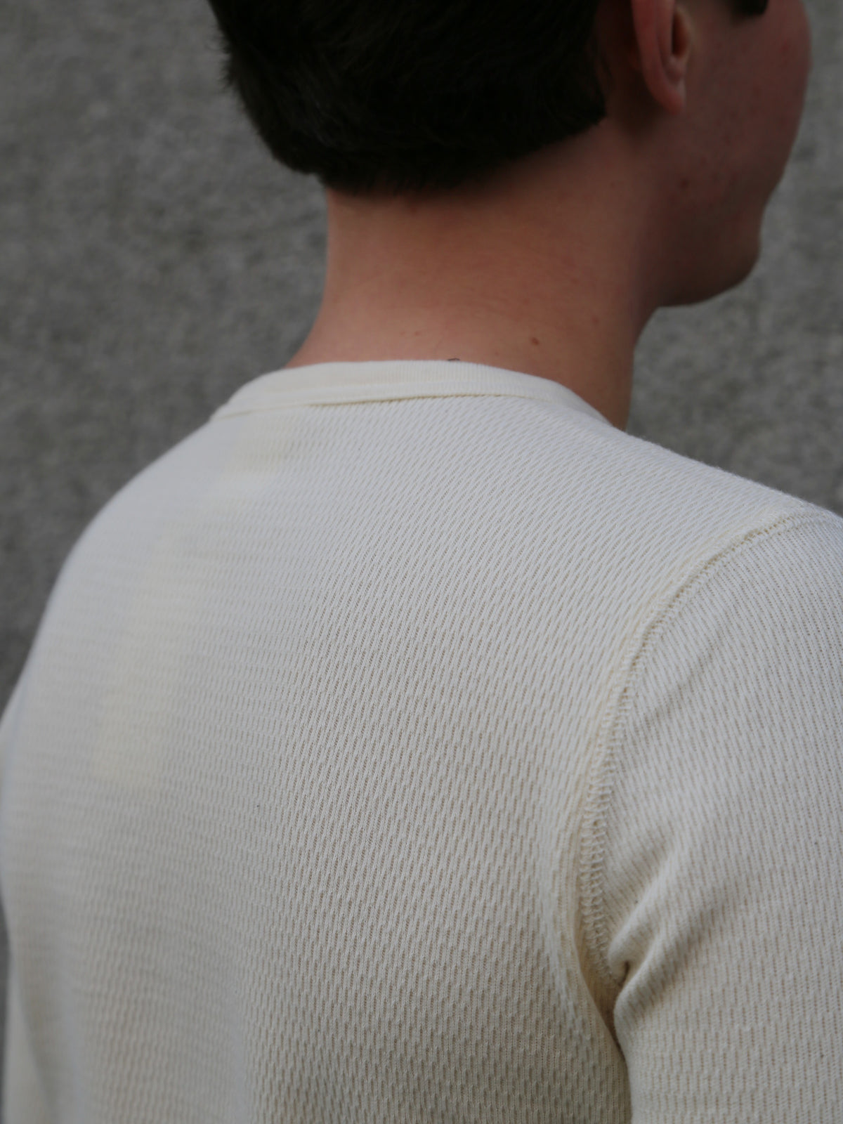 Gladhand Waffle Henley LS Teeshirt – White (GH-11)