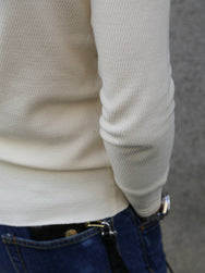 Gladhand Waffle Henley LS Teeshirt – White (GH-11)