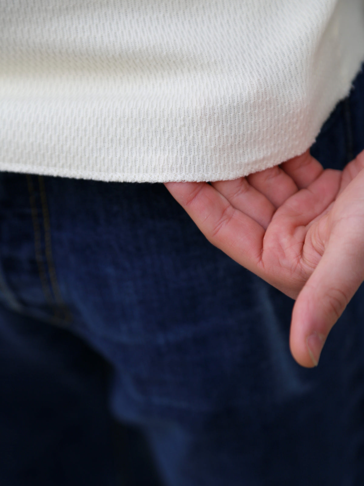 Gladhand Waffle Henley LS Teeshirt – White (GH-11)