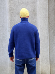 Nudie Jeans August Half Zip Sweater - Royal Blue