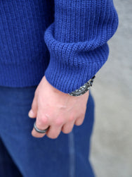 Nudie Jeans August Half Zip Sweater - Royal Blue