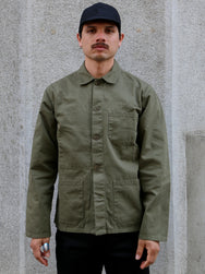 Nudie Jeans Buddy Herringbone Chore Jacket – Olive (160893)