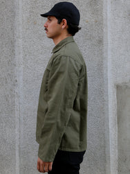 Nudie Jeans Buddy Herringbone Chore Jacket – Olive (160893)