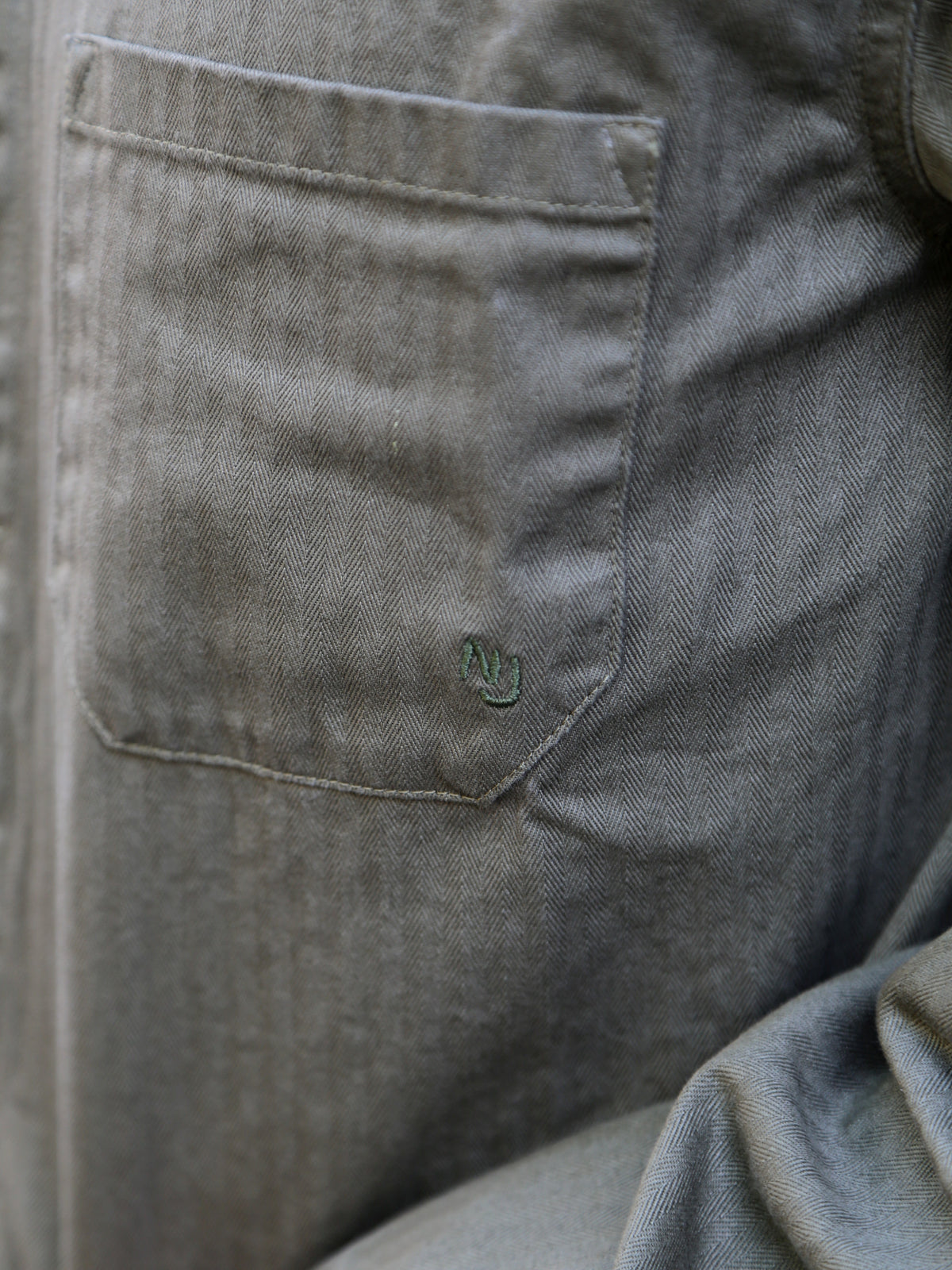 Nudie Jeans Buddy Herringbone Chore Jacket – Olive (160893)