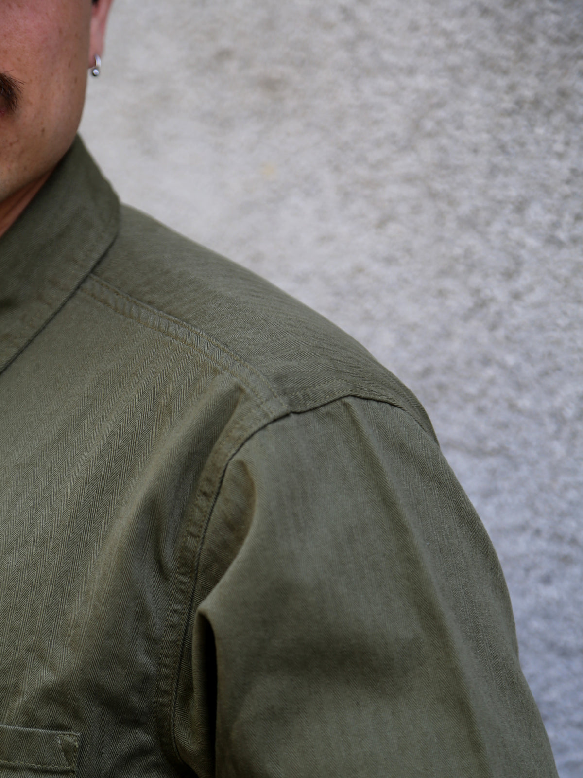 Nudie Jeans Buddy Herringbone Chore Jacket – Olive (160893)