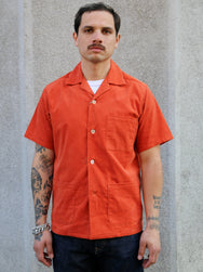 Joe McCoy MS23007 Open Collar Resort S/S Shirt / Summer Corduroy – Salmon