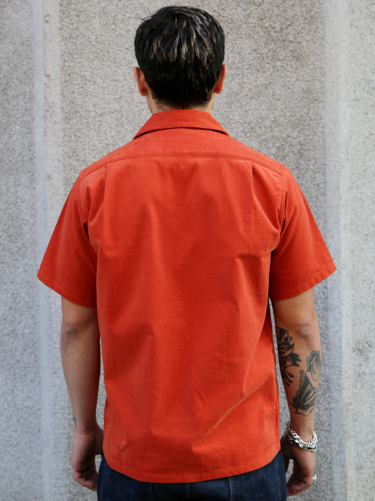 Joe McCoy MS23007 Open Collar Resort S/S Shirt / Summer Corduroy – Salmon