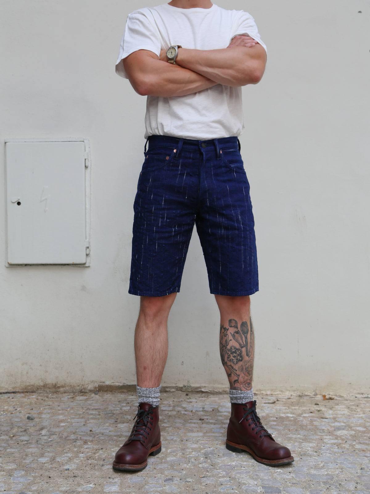 Studio d'Artisan D1843 15Oz. "Kasuri" Selvedge Shorts