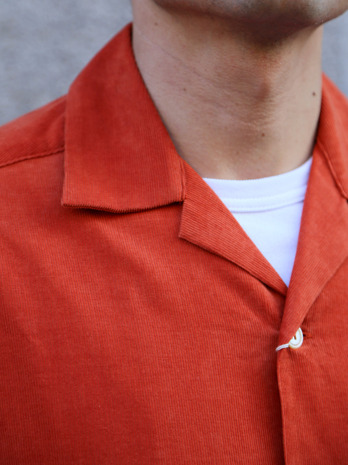 Joe McCoy MS23007 Open Collar Resort S/S Shirt / Summer Corduroy – Salmon