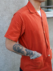 Joe McCoy MS23007 Open Collar Resort S/S Shirt / Summer Corduroy – Salmon