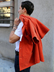 Joe McCoy MS23007 Open Collar Resort S/S Shirt / Summer Corduroy – Salmon