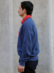 The Real McCoy's Athletic Half-Zip Jersey / Army – Blue (MC24107)