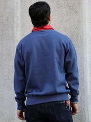 The Real McCoy's Athletic Half-Zip Jersey / Army – Blue (MC24107)
