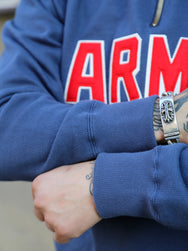 The Real McCoy's Athletic Half-Zip Jersey / Army – Blue (MC24107)