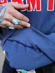 The Real McCoy's Athletic Half-Zip Jersey / Army – Blue (MC24107)