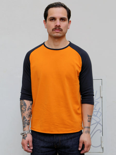 Indigofera Leon Raglan Tshirt – Orange Body/Marshall Sleeve (2278-155-04)