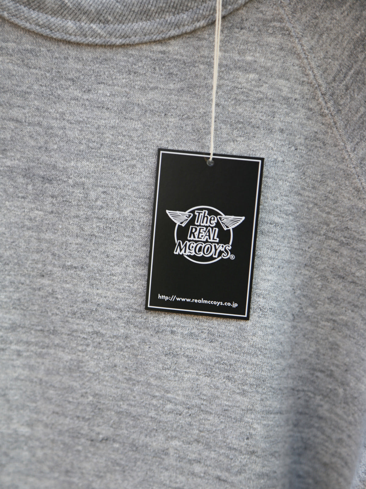 The Real McCoy's 9oz Loopwheel Raglan Sweatshirt – Grey (MC24117)
