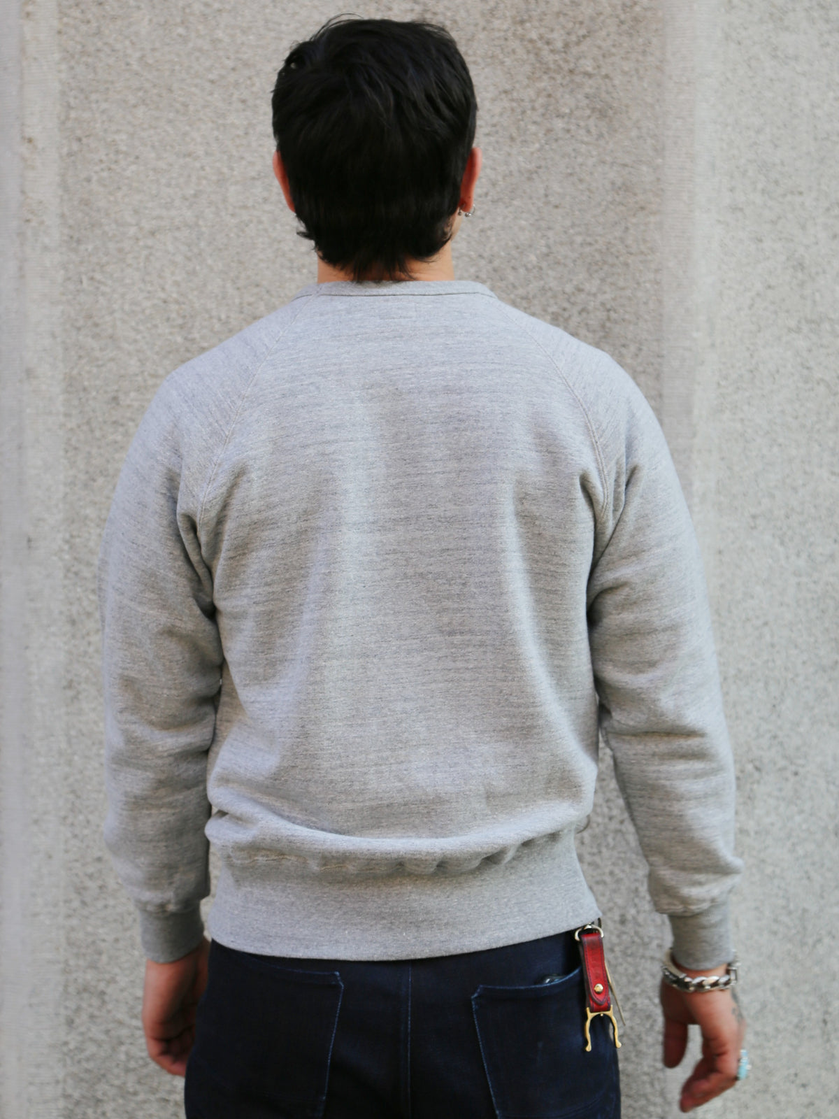 The Real McCoy's 9oz Loopwheel Raglan Sweatshirt – Grey (MC24117)