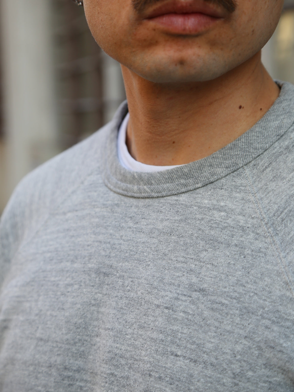 The Real McCoy's 9oz Loopwheel Raglan Sweatshirt – Grey (MC24117)