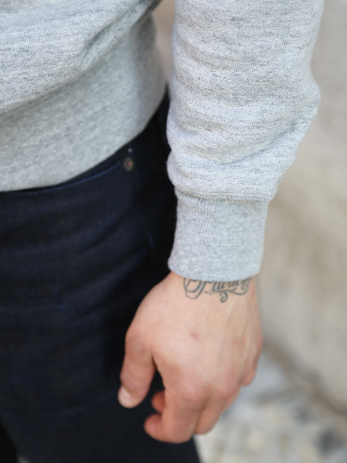 The Real McCoy's 9oz Loopwheel Raglan Sweatshirt – Grey (MC24117)