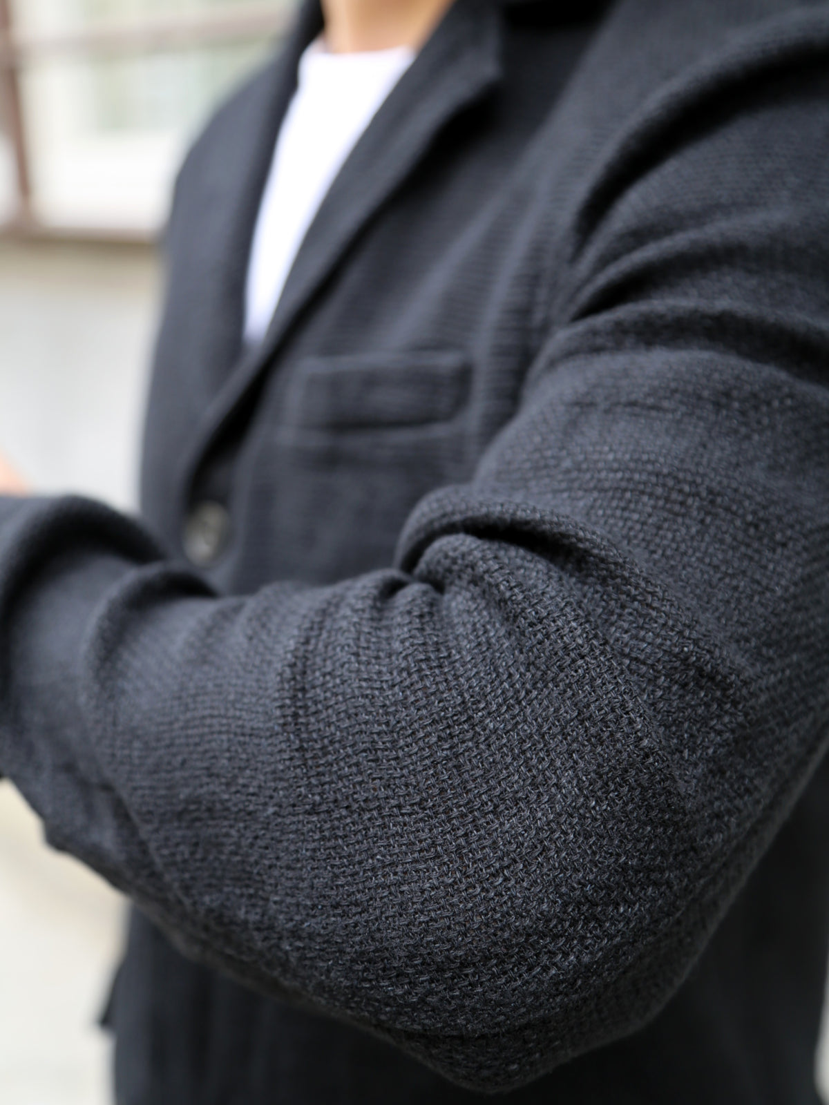 Hansen Garments Charlie Easy Three Button Blazer – Black Gauze (29-58-2)