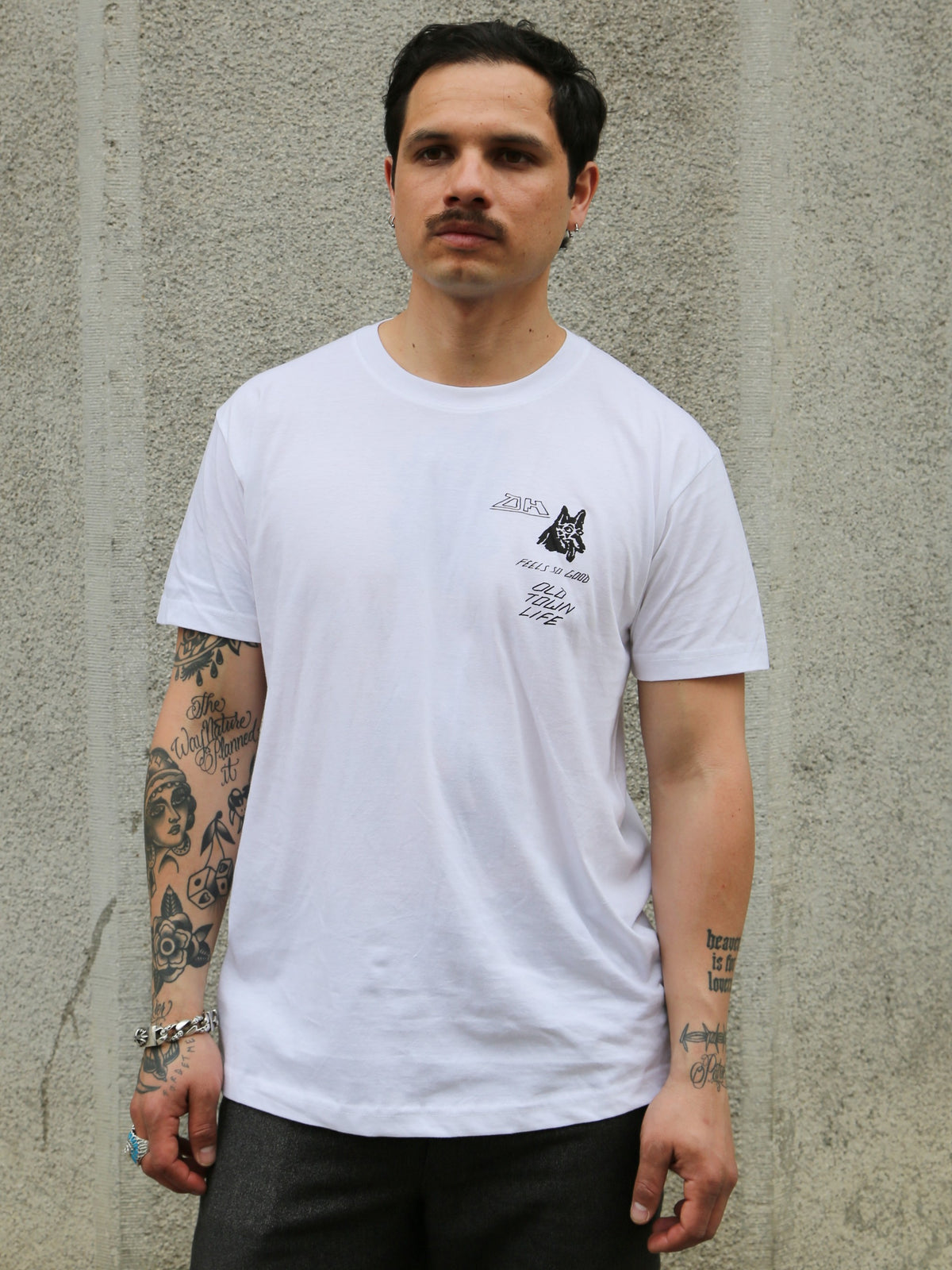 Blue Blanket Denim Heads 10th Anniversary Printed Tubular T-shirt – White (TS9 IT78)