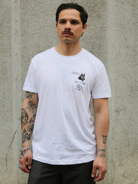 Blue Blanket Denim Heads 10th Anniversary Printed Tubular T-shirt – White (TS9 IT78)