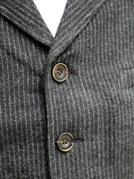 Hansen Garments 26-44-2 William Lapel Waistcoat - Black Wool Pin