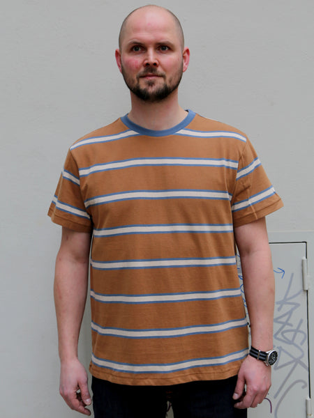 Nudie Jeans Leffe 90s Stripe T-Shirt – Tobacco (131872)