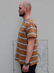 Nudie Jeans Leffe 90s Stripe T-Shirt – Tobacco (131872)