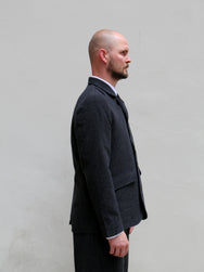 Hansen Garments 26-44-2 Vincent Casual Blazer Jacket - Black Wool Pin