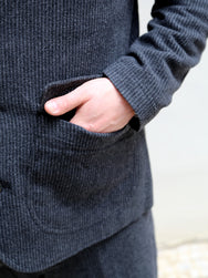 Hansen Garments 26-44-2 Vincent Casual Blazer Jacket - Black Wool Pin