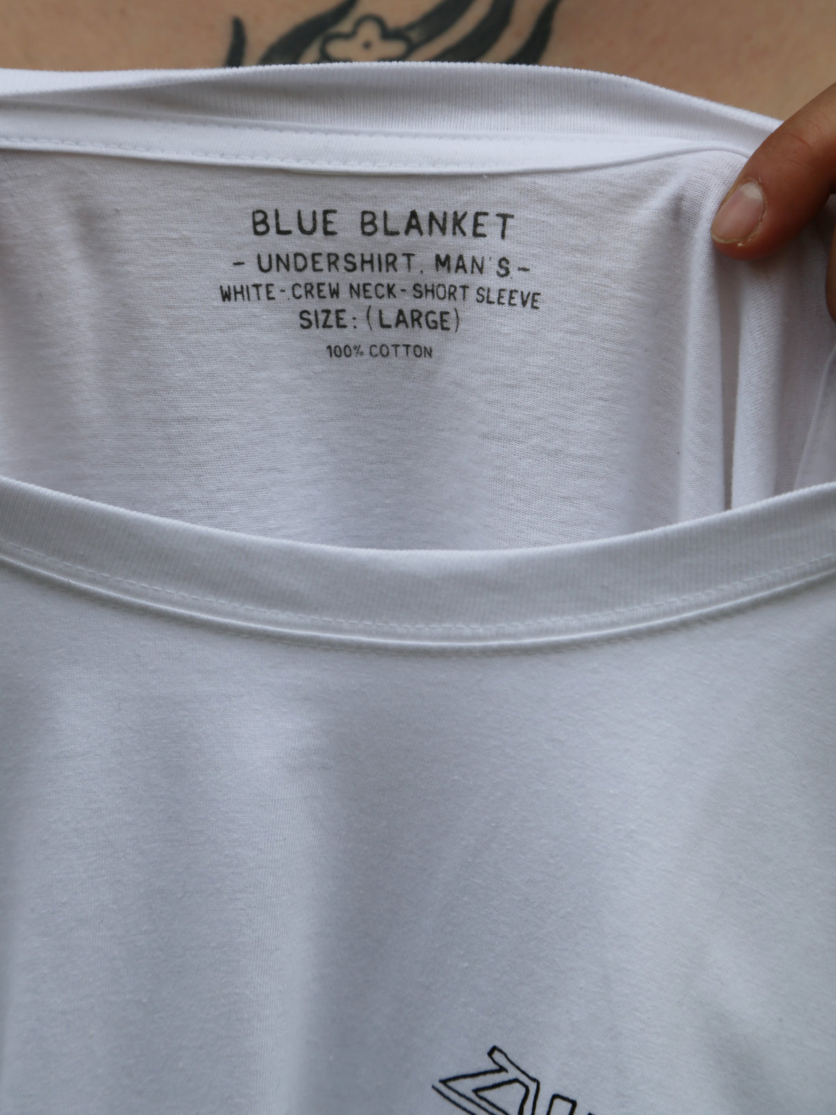 Blue Blanket Denim Heads 10th Anniversary Printed Tubular T-shirt – White (TS9 IT78)