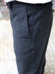 Hansen Garments 26-44-2 Ken Wide Cut Trousers - Black Wool Pin