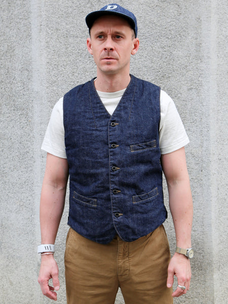 Black Sign 1920s 10.5oz Dockery Vest – Dark Indigo (BSSV-25201)