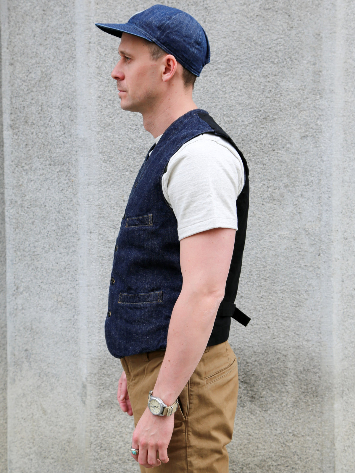 Black Sign 1920s 10.5oz Dockery Vest – Dark Indigo (BSSV-25201)
